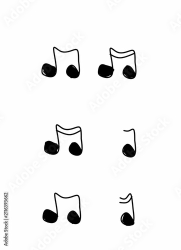 Obraz na plátně one set music notes in black colored, various vector icon music notes, Flat design music notes