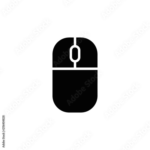 Sleek minimalist computer mouse icon silhouette.