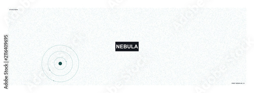 Minimalist Concept Art Featuring A Floating Nebula Identifier And Geometric Target Circles On A Textured White Background