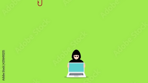 Online Financial Fraud Animation with Hacker Stealing Banking Information and Money