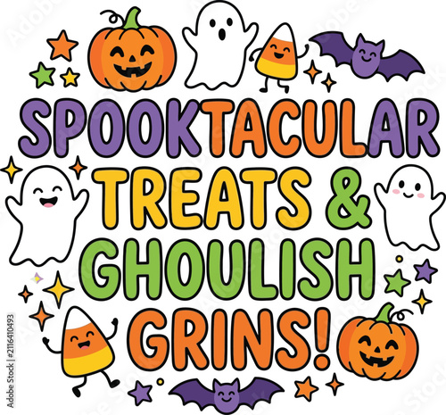 Foto Spooktacular treats and ghoulish grins Halloween design