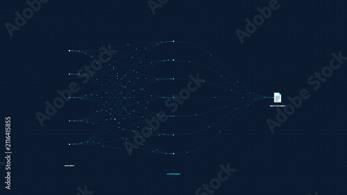 Abstract Neural Network Data Processing Visualization