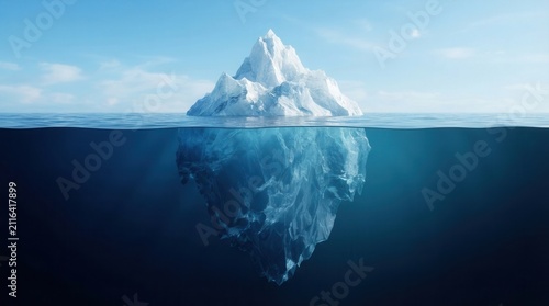 Iceberg illustration where the visible tip represents profit and hidden costs are below the waterline.