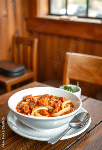 Hearty bowl of udon noodles...