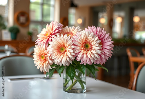 Pink and white gerbera dais...