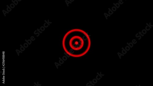 Digital Radio waves frequency signal icon seamless animation. of circular electric wave spreading. Radio wave signal animated on black background. 4k  Video,