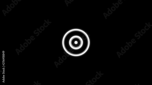 Digital Radio waves frequency signal icon seamless animation. of circular electric wave spreading. Radio wave signal animated on black background. 4k  Video,