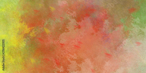 Abstract textured background with a vibrant blend of purple yellow orange and green watercolor brush strokes . Artistic vibrant and colorful wallpaper.Brushed Painted Abstract Background. Brush stroke