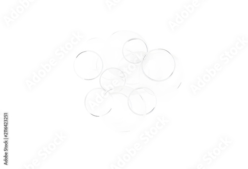 Clear glass spheres and rin...