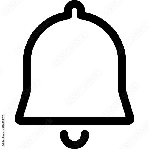 Notification Bell Icon Minimalist Alert Alarm Line Vector Symbol