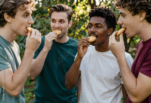 Diverse group of young men ...