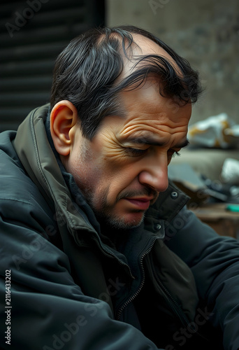 Middle aged man with recedi...