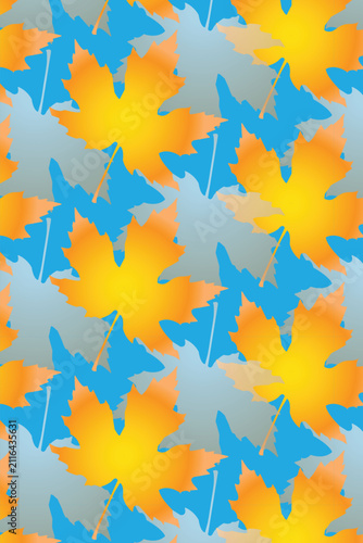seamless  colorful pattern with autumn leaves,