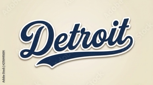 Vintage Detroit script font text representing sports teams and city pride.