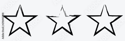 Set of grunge stars .vector stars collection. Vector illustration . EPS 10 .