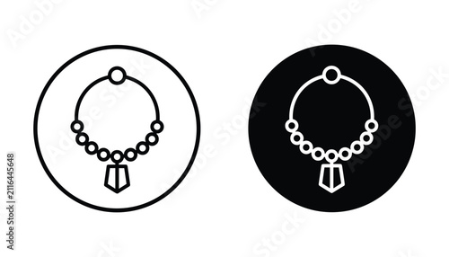 фотографія Beaded necklace icon with pendant vector illustration symbolizing jewelry and ad