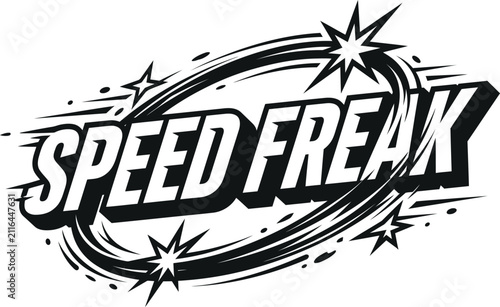Canvastavla Speed freak comic action text with circular motion effect circular typography