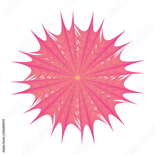 Abstract Pink Spiky Starburst Vector Illustration