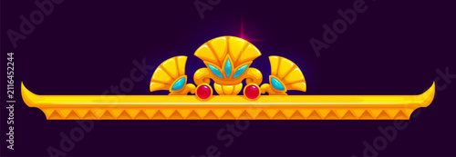 Konstfotografi Egyptian border or golden frame for Ancient Egypt pharaoh decoration and game UI divider separator