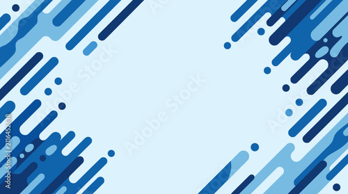 Graphic background with blue rounded diagonal stripes and minimal geometric composition