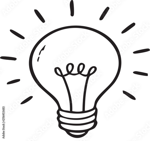 Light Bulb Idea Icon and Innovation Concept for Creativity, Inspiration, Energy, Electricity, Business, Thinking, and Modern Design Vector Illustration