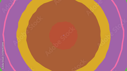 Принти на полотні Concentric rings pattern with organic wavy edges in warm earth tones creating peaceful meditative background for branding and graphic designs