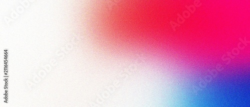 Foto Dynamic grainy gradient background with bright red pink and blue color blend featuring soft white transition and noise texture for modern projects
