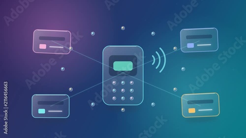 Glassmorphism 3D Contactless Business Payment