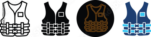 Foto Four Distinctive Styles Of Life Jacket Icons