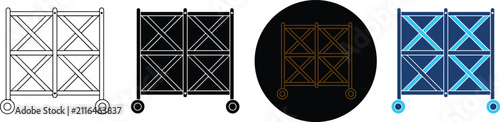 Foto Four Different Styles Of Rolling Metal Barricades