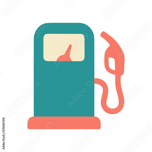 Retro Gas Pump Icon - Vintage Fuel Station Nozzle Illustration