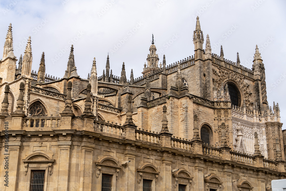 Fototapeta premium Seville Cathedral Facade Wide View
