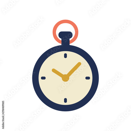 фотографія Vintage pocket watch icon, classic timekeeping device, antique accessory, simple