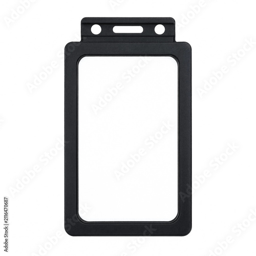 Black vertical plastic id badge holder case with vertical identity identification
