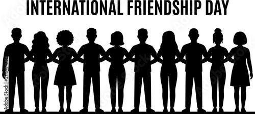 Fotografie International Friendship Day diverse group of people holding hands unity and com