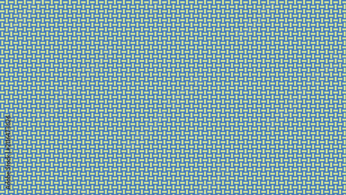 Seamless Blue and Yellow Basketweave Grid Pattern Vector Background Texture