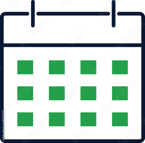 Calendar Icon, Event Schedule, Appointment Planner, Date Management, Flat Line Vector Illustration