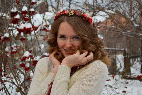 Female beauty in winter	
