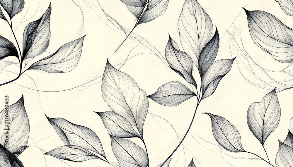 Elegant abstract botanical seamless pattern 