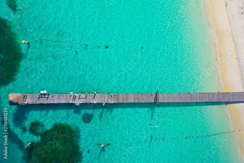 Wooden pier in a tropical ocean