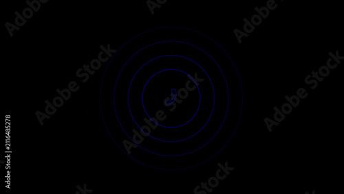 Quadro su tela Telephone icon vectors radiate concentric blue network signal rings across a dark background workspace