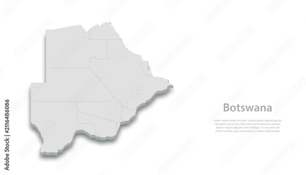 Fototapeta premium Botswana Country Map Outline Vector Illustration