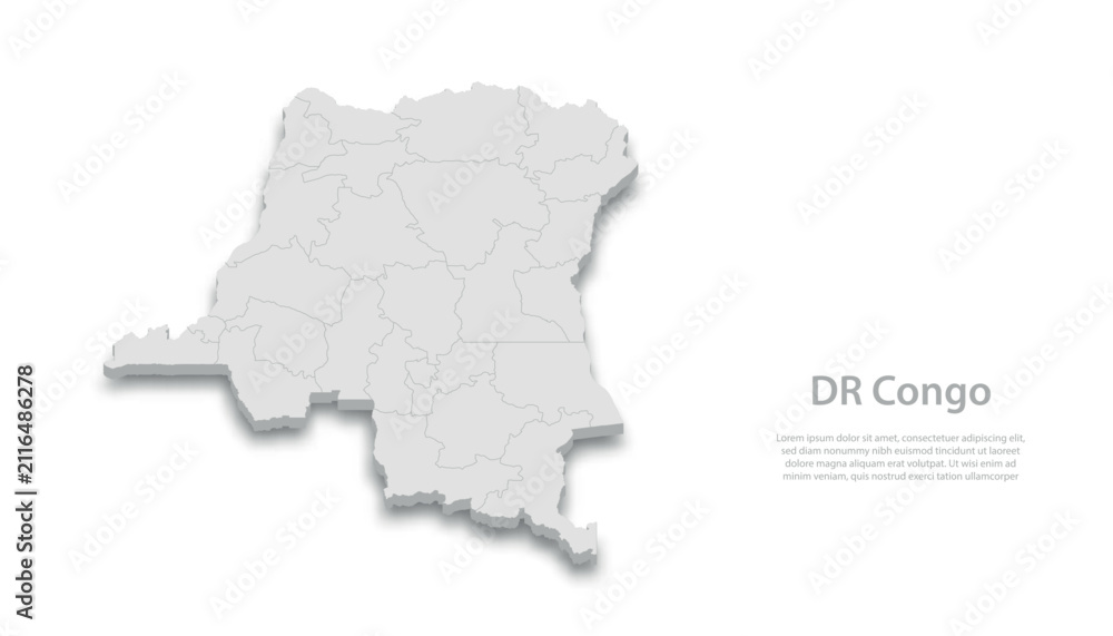 Fototapeta premium Democratic Republic of Congo Puzzle Map Illustration
