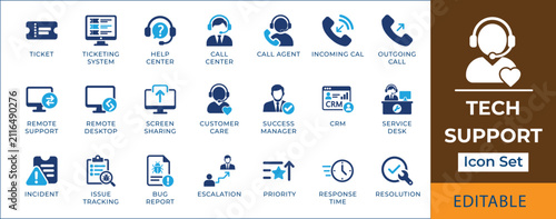 Quadro su tela Tech support icon set