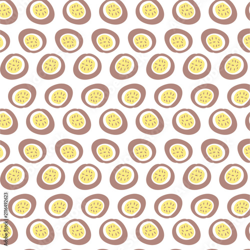 Tropical Summer coconut Pattern Handdrawn 