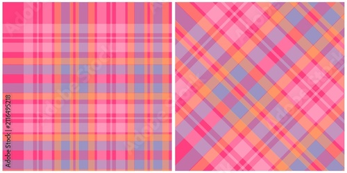 Fotografie Scottish tartan check fabric for textile and fabric design, gingham pattern, fla