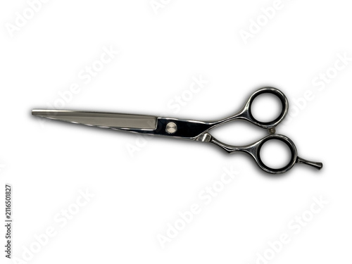 Professional hairdressing scissors isolated on white background