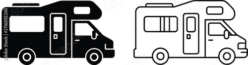 Recreational vehicle motorhome icon vector illustration