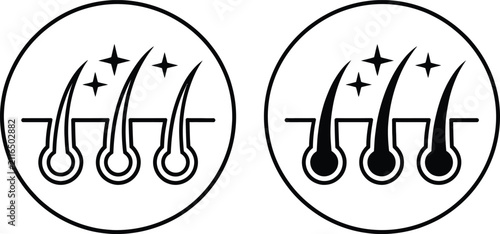 Quadro su tela Hair care and healthy follicle icons vector illustration