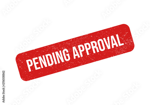 Quadro su tela Red pending approval stamp on transparent background isolated on transparent bac